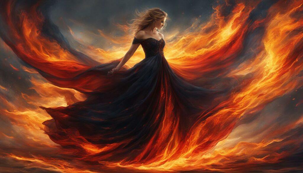 dream about dress on fire