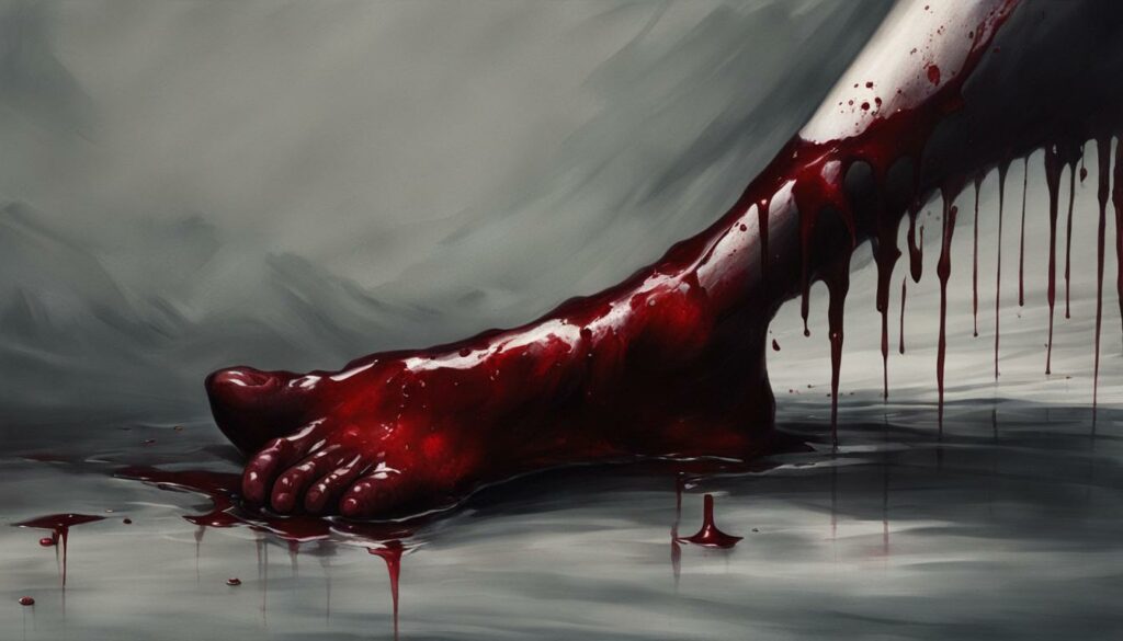 dream symbolism blood on leg
